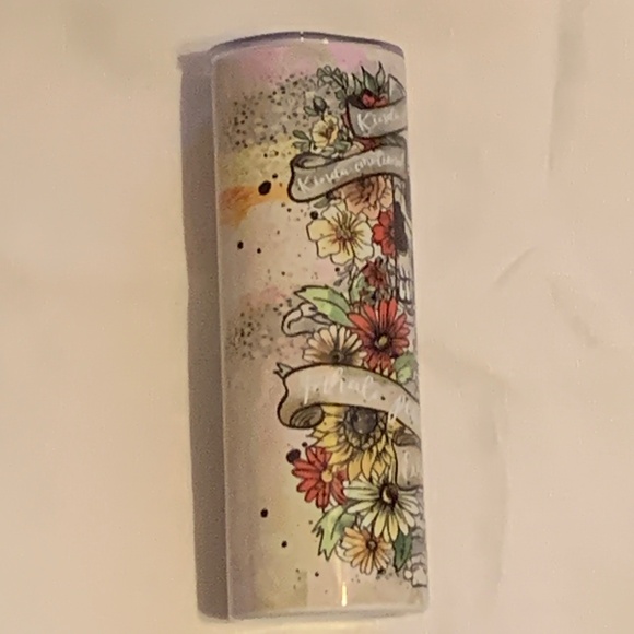 Floral Skull Tumbler (NWT) - Picture 3 of 6